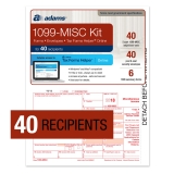 1099NEC Tax Forms, Envelopes & Online Software Kit, 40 Forms, 40 Envelopes and 6 Each of 1096 Forms